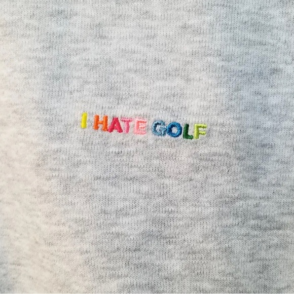 G/Fore Quarter Zip Sweatshirt. NWT. Golf sweater “I Hate Golf” embroidery - Picture 3 of 4